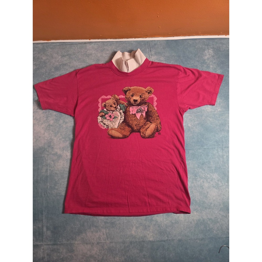 Vintage 90's Teddy Bear Polo Single Stitch T Shirt Size Large